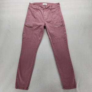 2 FOR $25 Pistola Hannah Tapered Jeans Zippers Pockets Denim Pink Skinny Sz27
